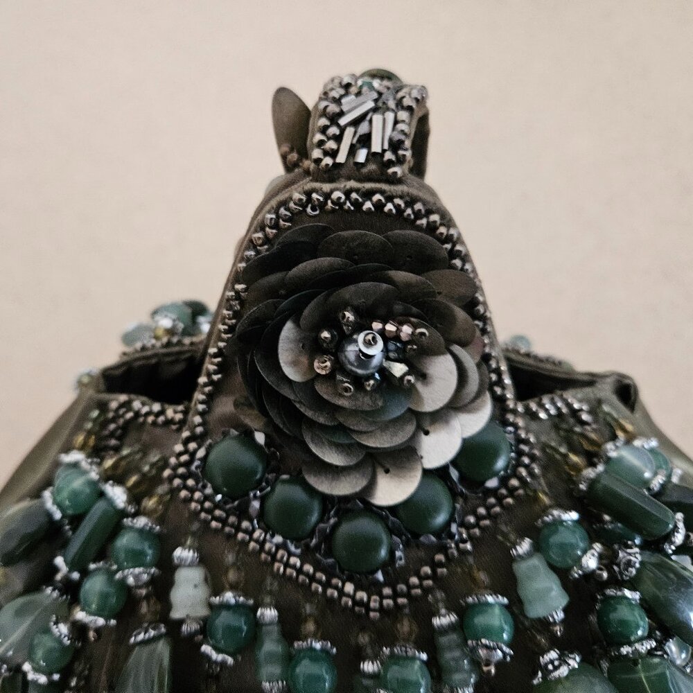 RARE VINTAGE MARY FRANCES BEADED JEWELED EVENING BAG HANDBAG TOP HANDLE PURSE - Picture 3 of 16